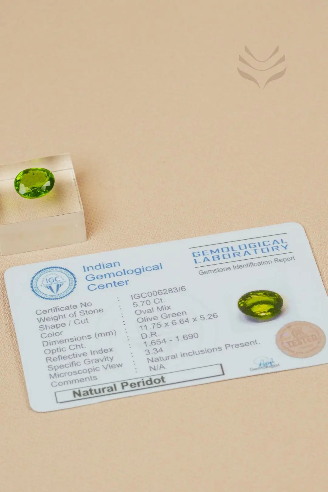 Light-Coded Peridot - 5.70 Ct 