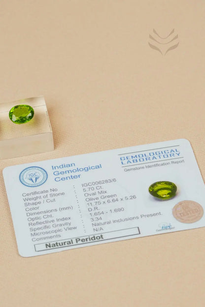 Light-Coded Peridot - 5.70 Ct 