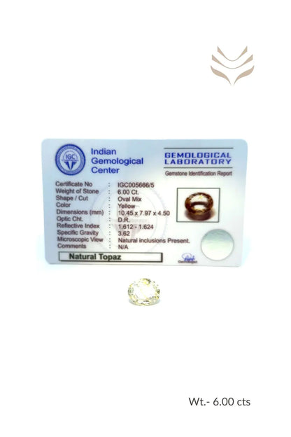 Light-Coded Premium Yellow Topaz - 6.00 Ct 