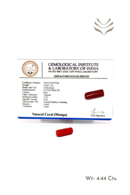 Light-Coded Red Coral - 4.44 CT 