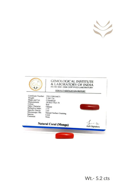 Light-Coded Red Coral - 5.2 CT 