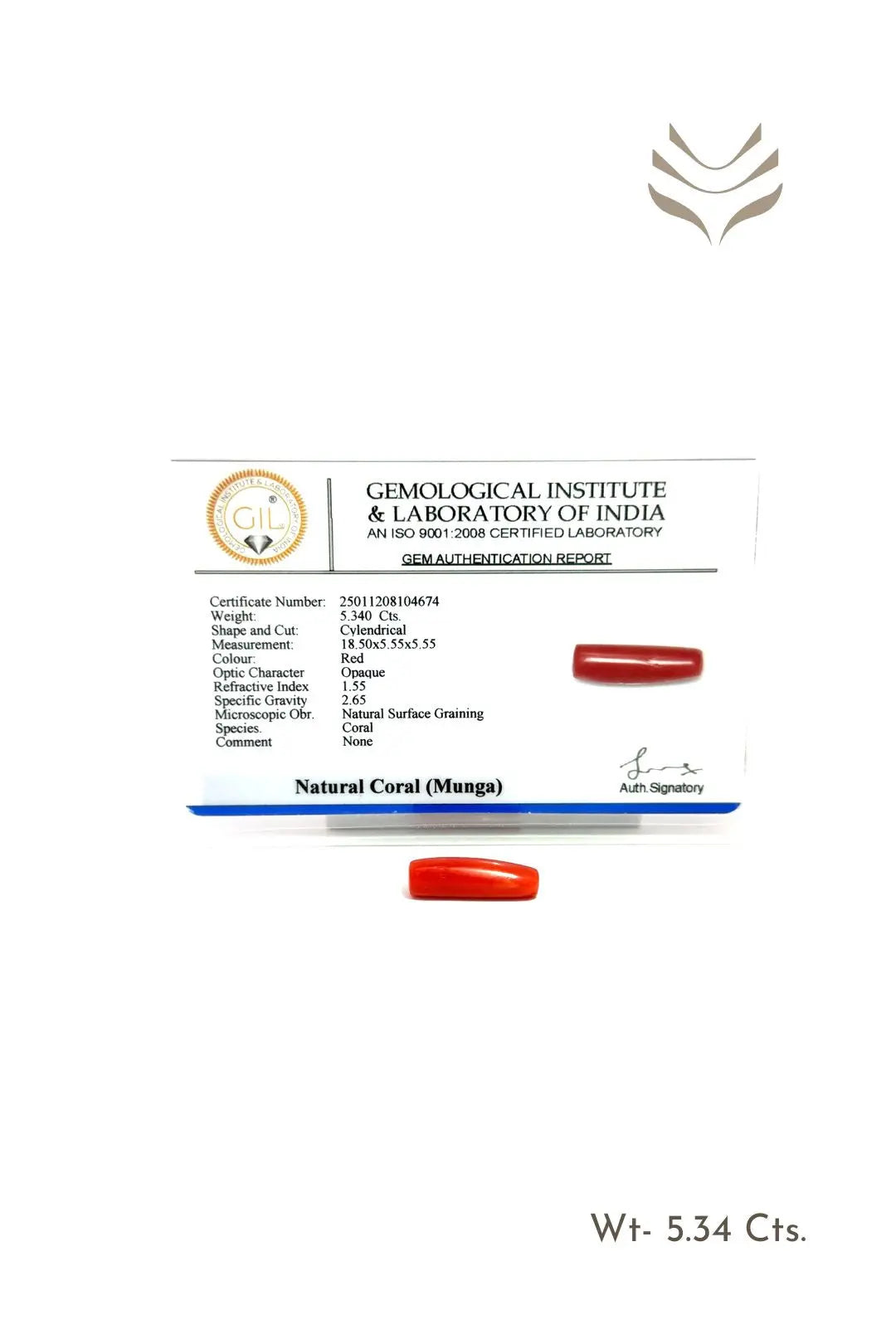 Light-Coded Red Coral - 5.34 