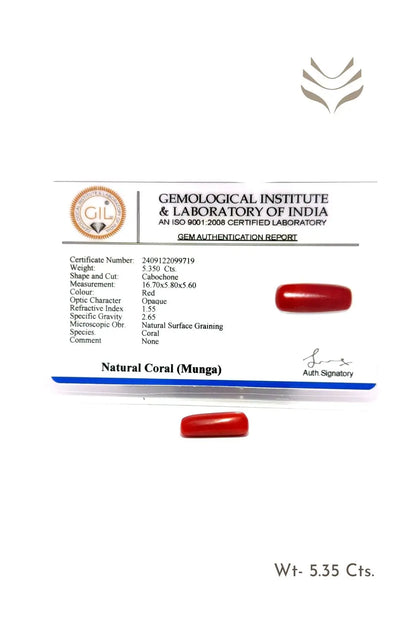 Light-Coded Red Coral - 5.35 CT 