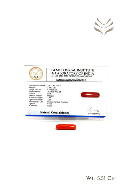 Light-Coded Red Coral - 5.51 