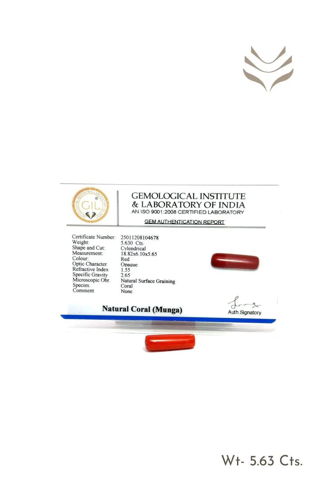 Light-Coded Red Coral - 5.63 