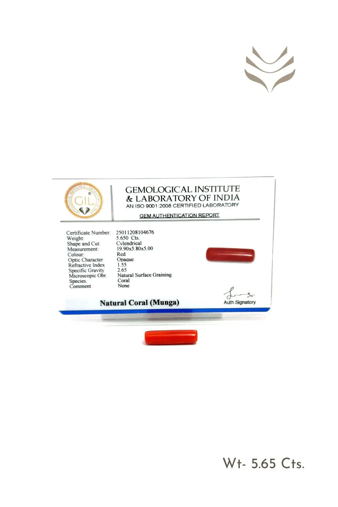 Light-Coded Red Coral - 5.65 