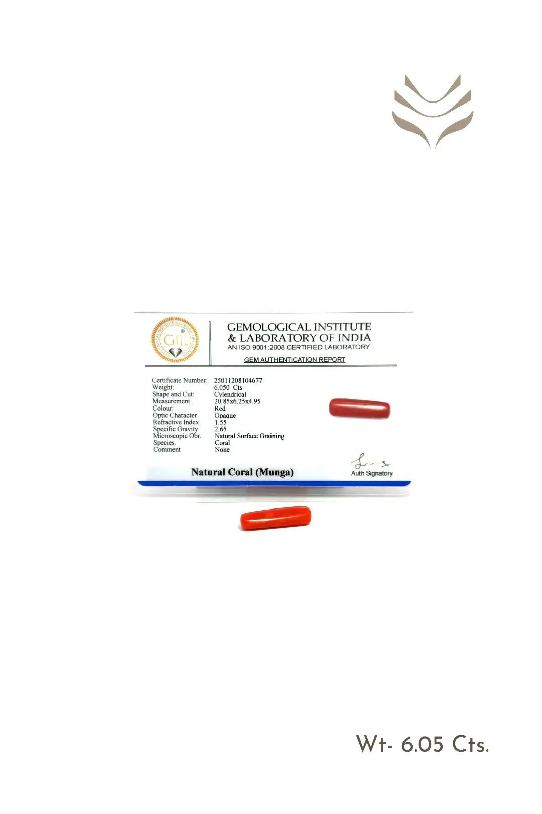 Light-Coded Red Coral - 6.05 
