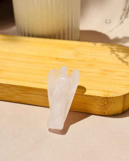 Light-Coded Rose Quartz Bedside Angel 