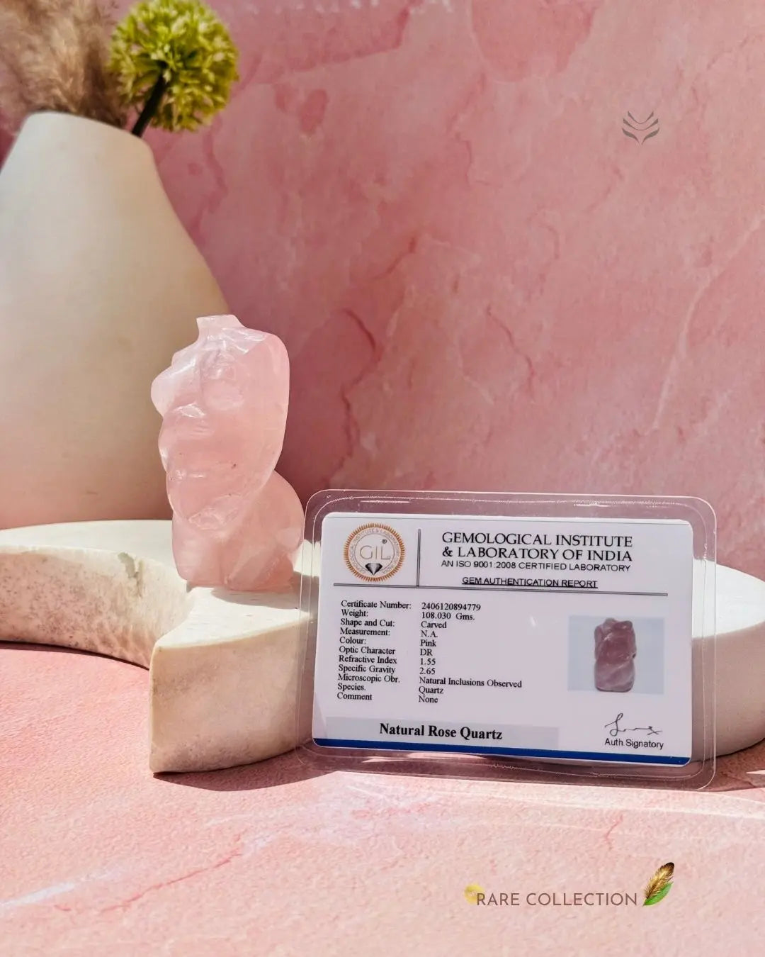 Light-Coded Rose Quartz-To Be Mother Statue 