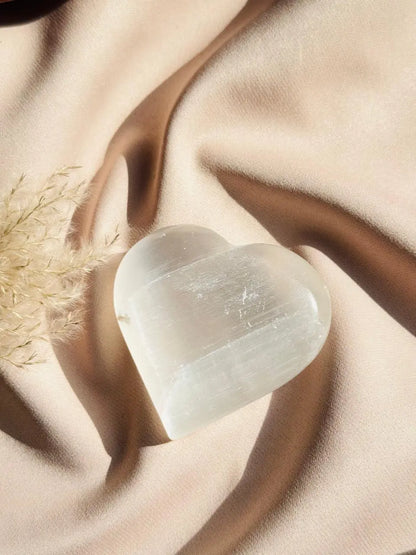 Light-Coded Selenite Heart 