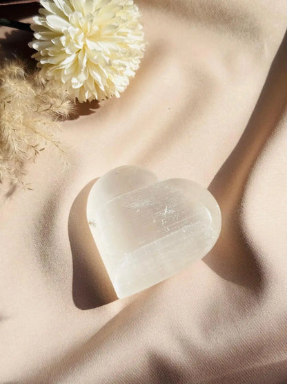 Light-Coded Selenite Heart 