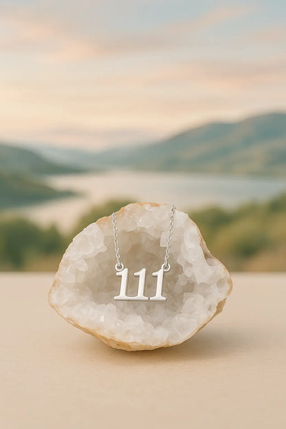 Light Coded Silver Angel Number Pendant - 111 