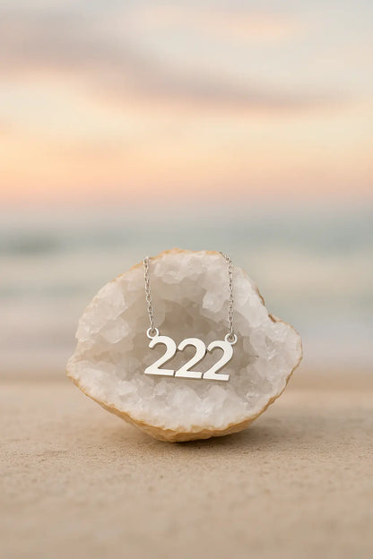 Light Coded Silver Angel Number Pendant - 222 