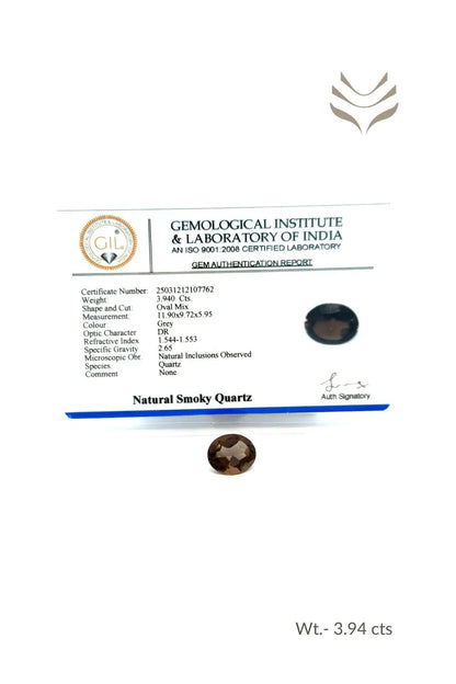 Light-Coded Smokey Quartz - 3.94 Ct 