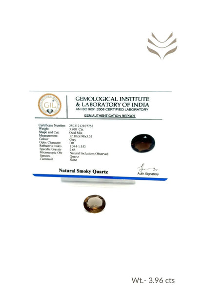 Light-Coded Smokey Quartz - 3.96 Ct 