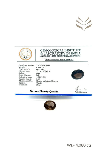Light-Coded Smokey Quartz - 4.08 Ct 