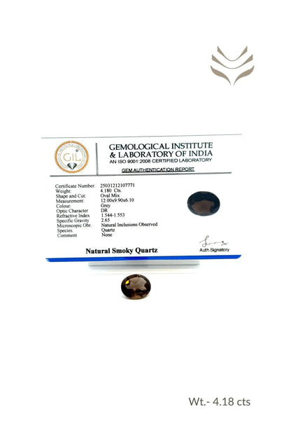 Light-Coded Smokey Quartz - 4.18 Ct 