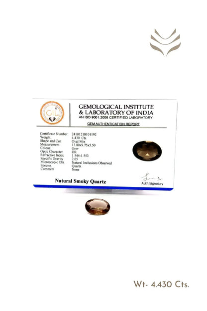 Light-Coded Smokey Quartz - 4.43 Ct 