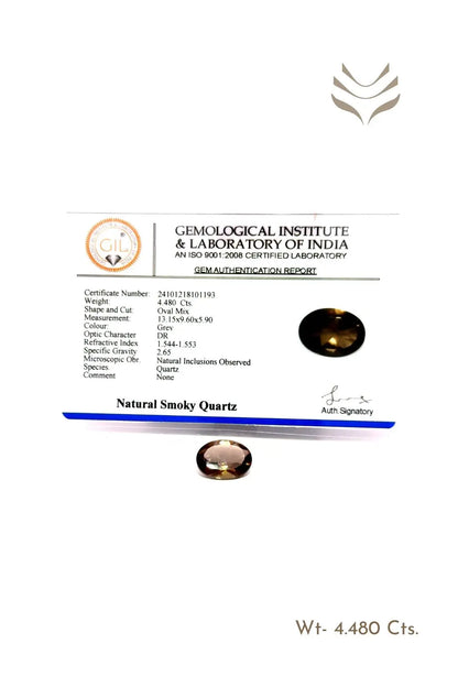 Light-Coded Smokey Quartz - 4.48 Ct 