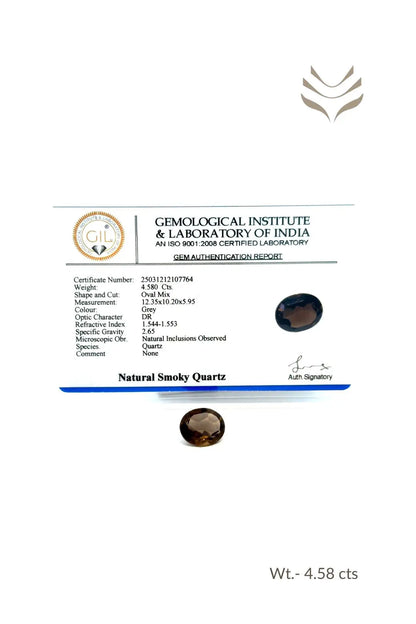 Light-Coded Smokey Quartz - 4.58 Ct 