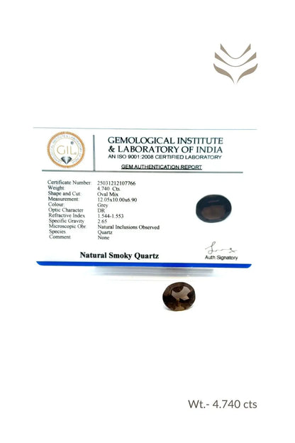 Light-Coded Smokey Quartz - 4.74 Ct 