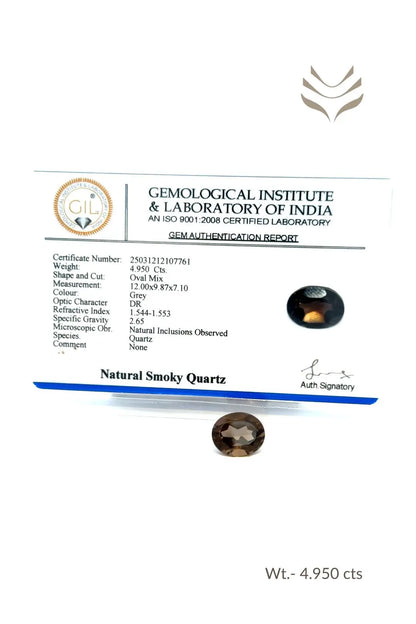 Light-Coded Smokey Quartz - 4.95 Ct 