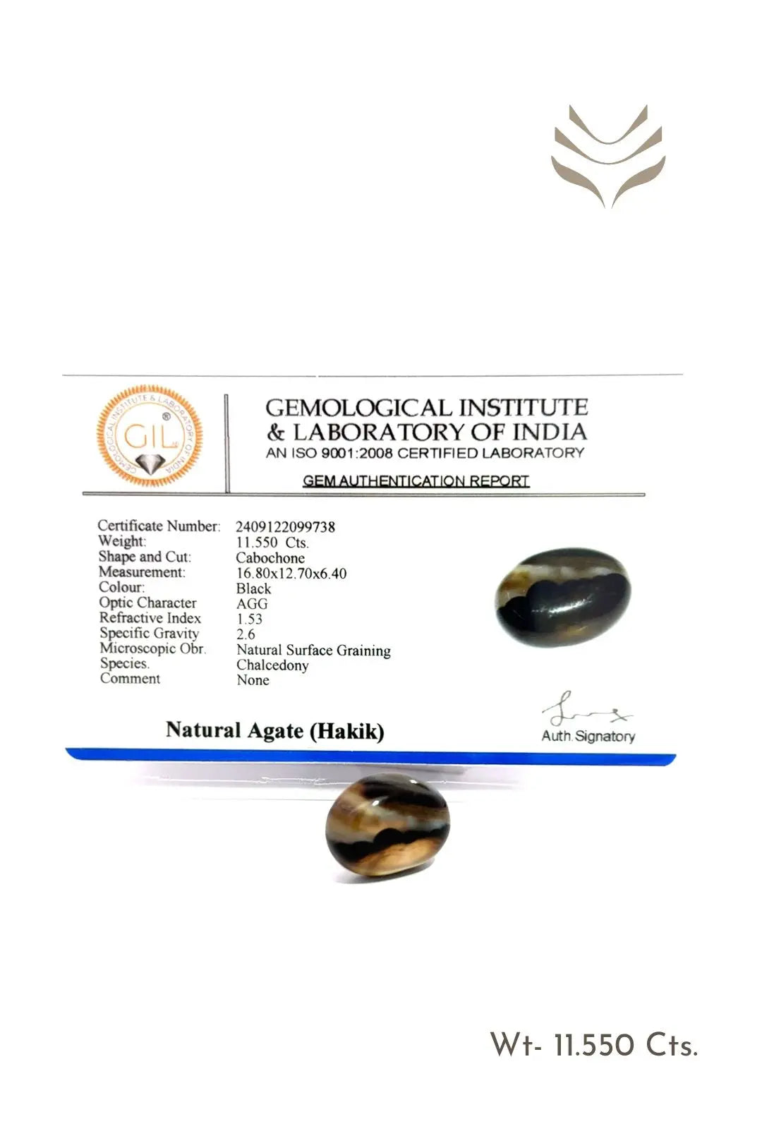 Light-Coded Sulemani Hakik - 11.55 Ct 