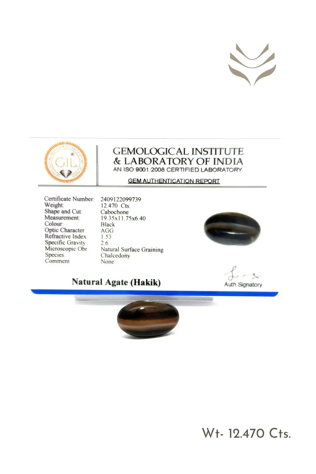 Light-Coded Sulemani Hakik - 12.47 Ct 