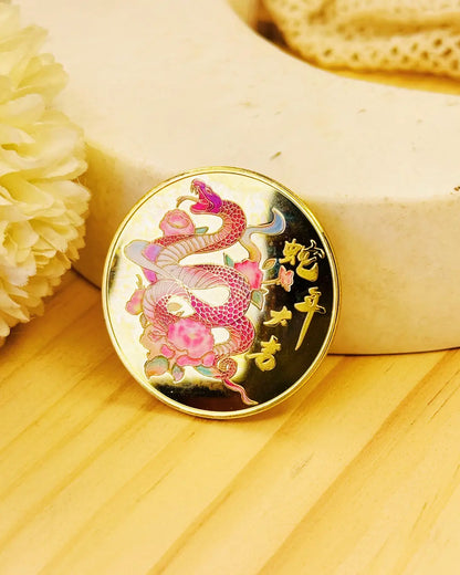 Light-Coded Tai Sui & Wood Snake Lucky Coin 