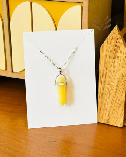 Light-Coded Yellow Aventurine - Double Terminated Pendant For Shining Luck 
