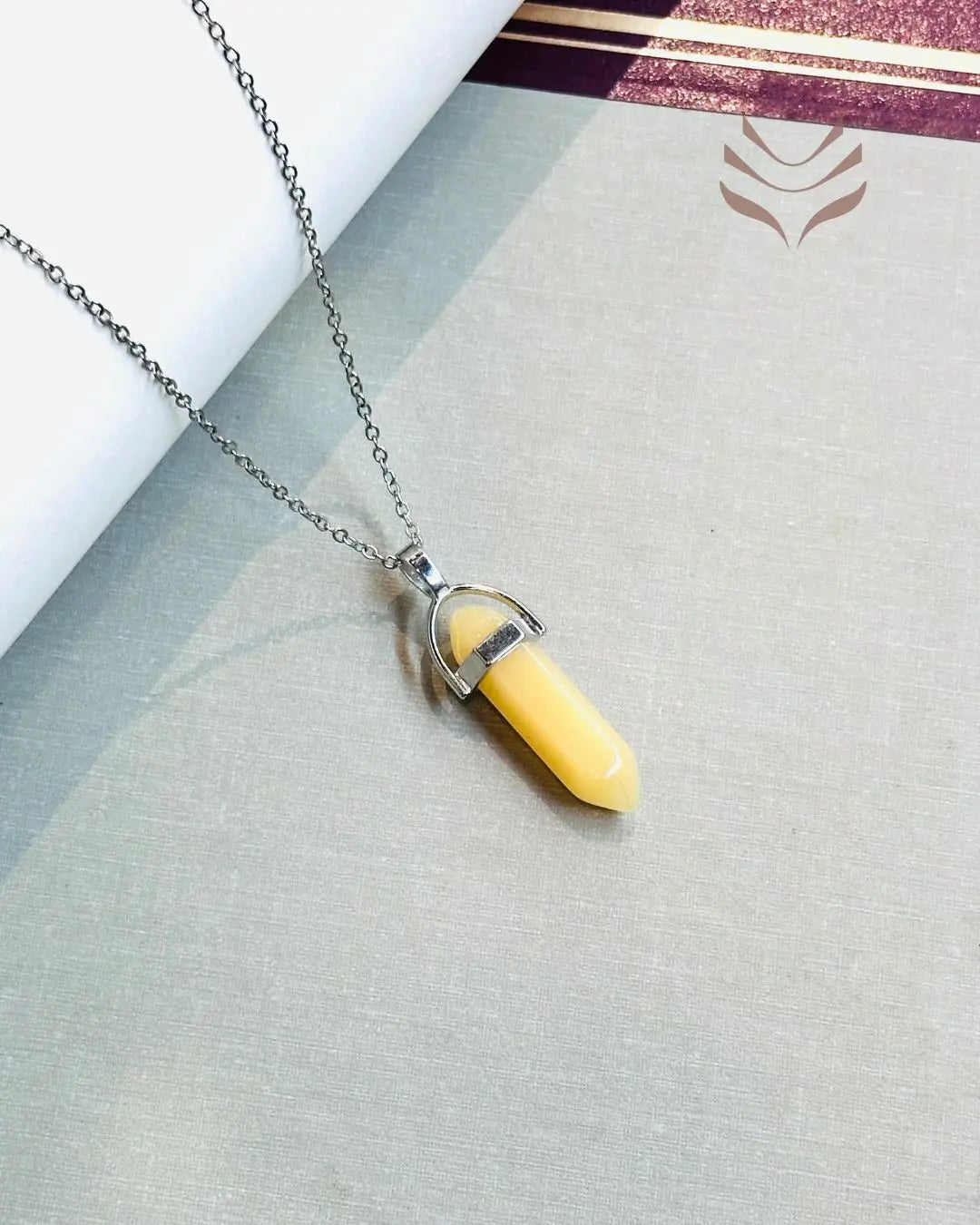 Light-Coded Yellow Aventurine - Double Terminated Pendant For Shining Luck 