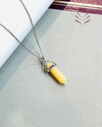 Light-Coded Yellow Aventurine - Double Terminated Pendant For Shining Luck 