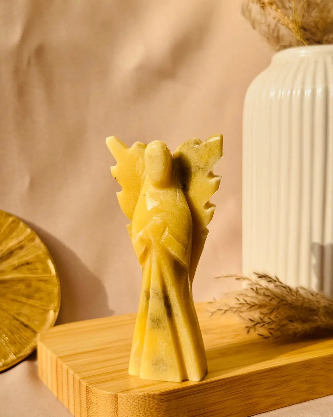 Light-Coded Yellow Calcite Angel 