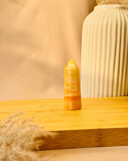 Light-Coded Yellow Calcite Points 