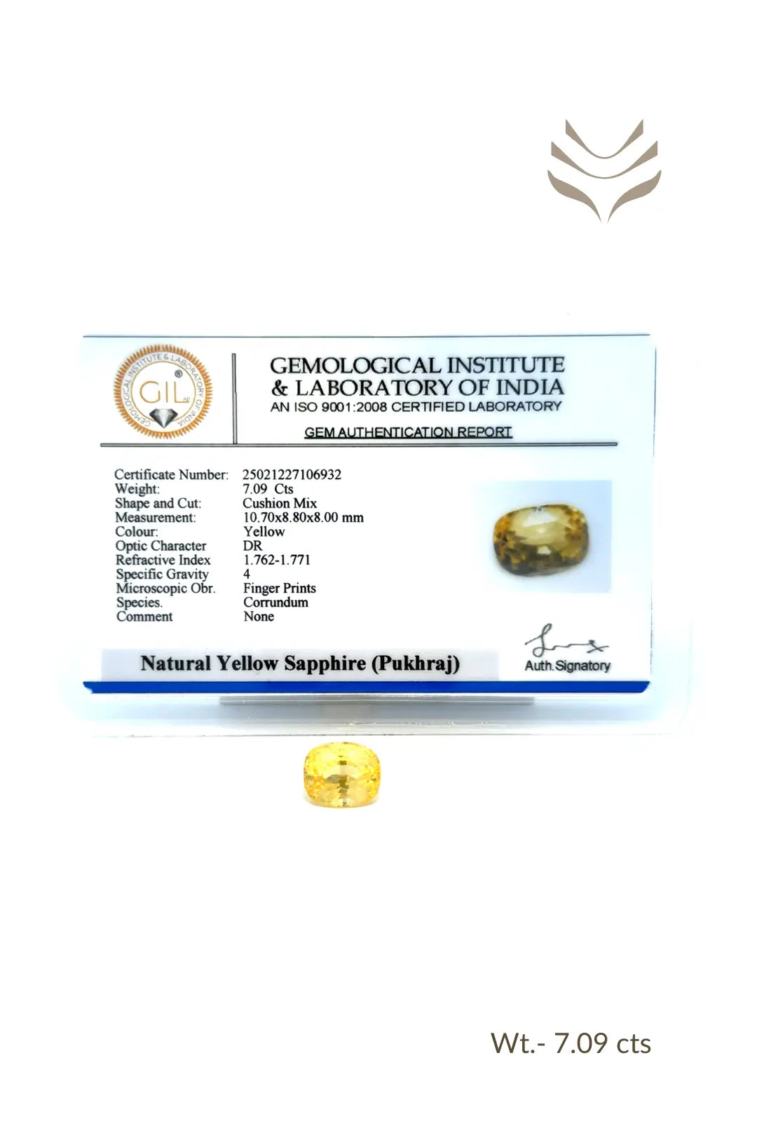 Light-Coded Yellow Sapphire - 7.09 Ct 