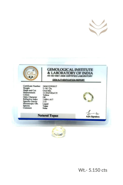 Light-Coded Yellow Topaz - 5.15 Ct 