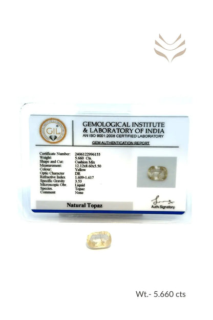 Light-Coded Yellow Topaz - 5.66 Ct 