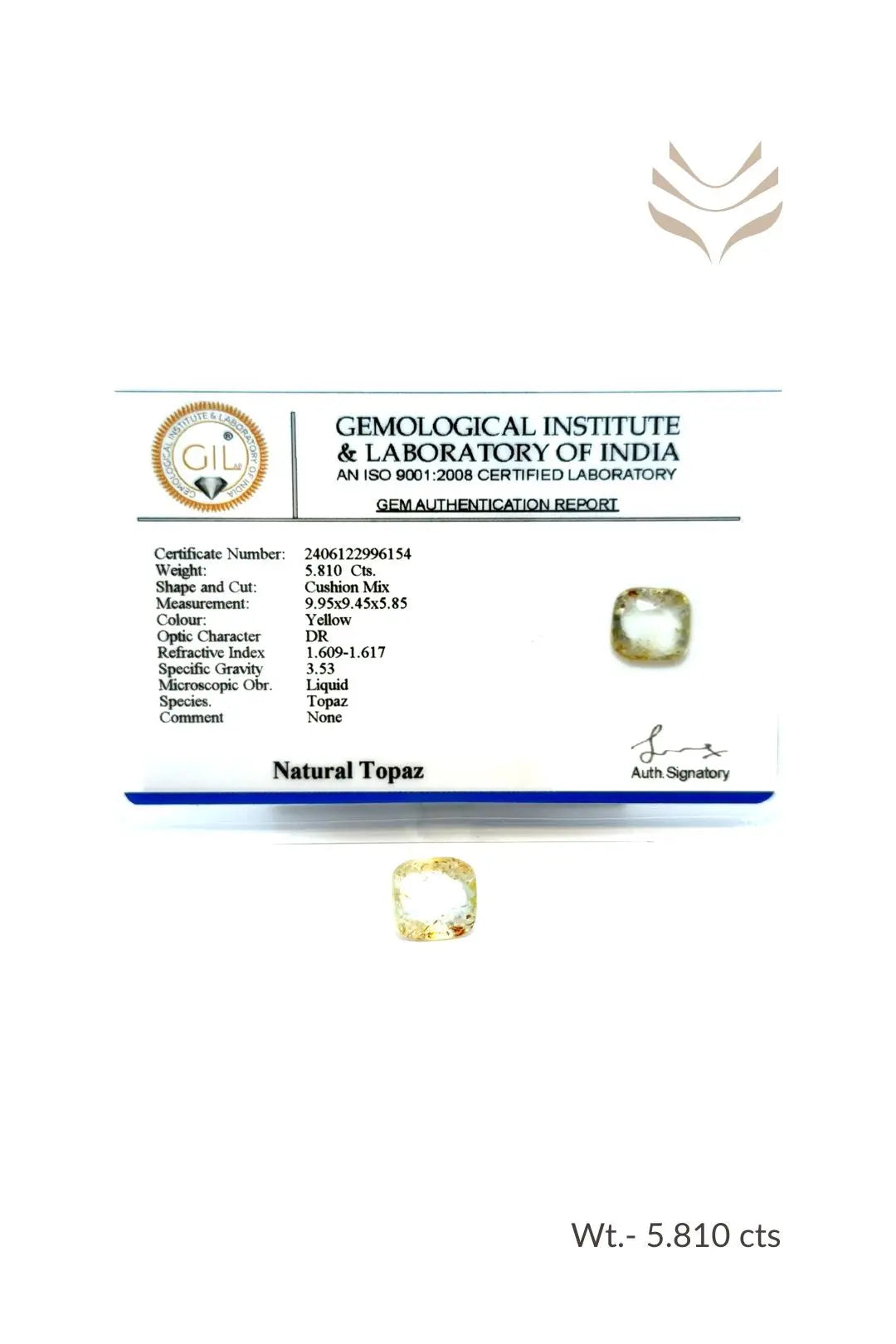 Light-Coded Yellow Topaz - 5.81 Ct 