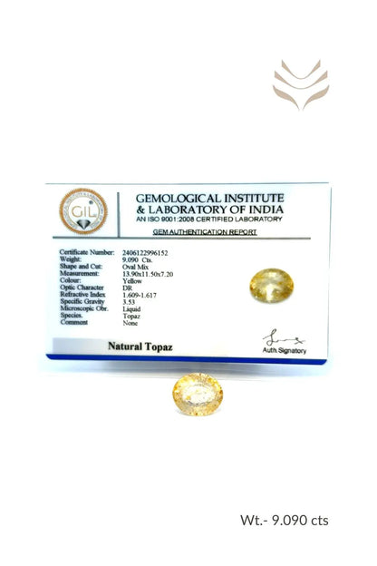 Light-Coded Yellow Topaz - 9.09 Ct 