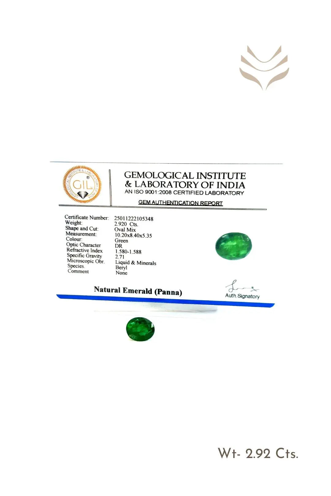 Light-Coded Zambian Emerald - 2.92 Ct 