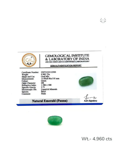 Light-Coded Zambian Emerald - 4.960 Ct 