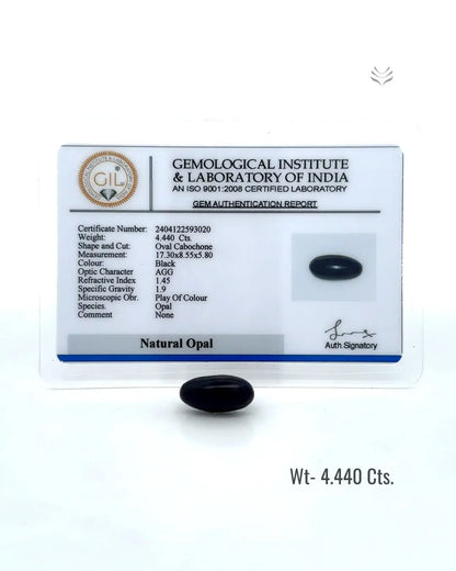 LightCoded Black Opal - 4.44 Ct 