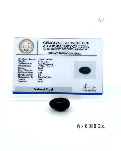 LightCoded Black Opal - 6.08 Ct 