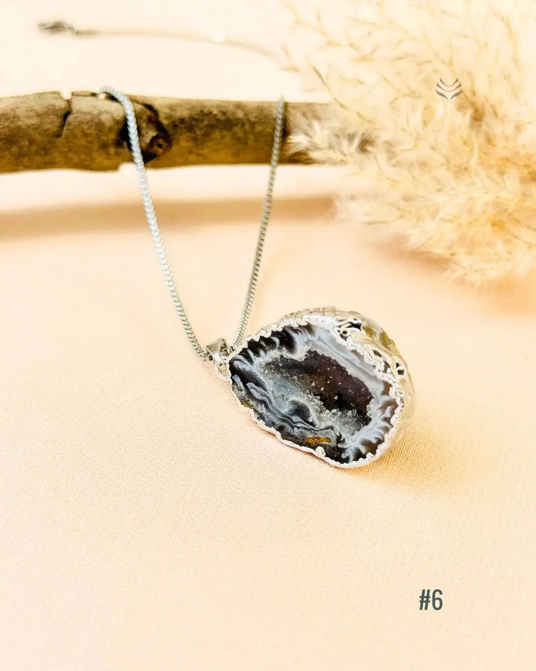 LightCoded Manifestation Carrier Geode Pendant 