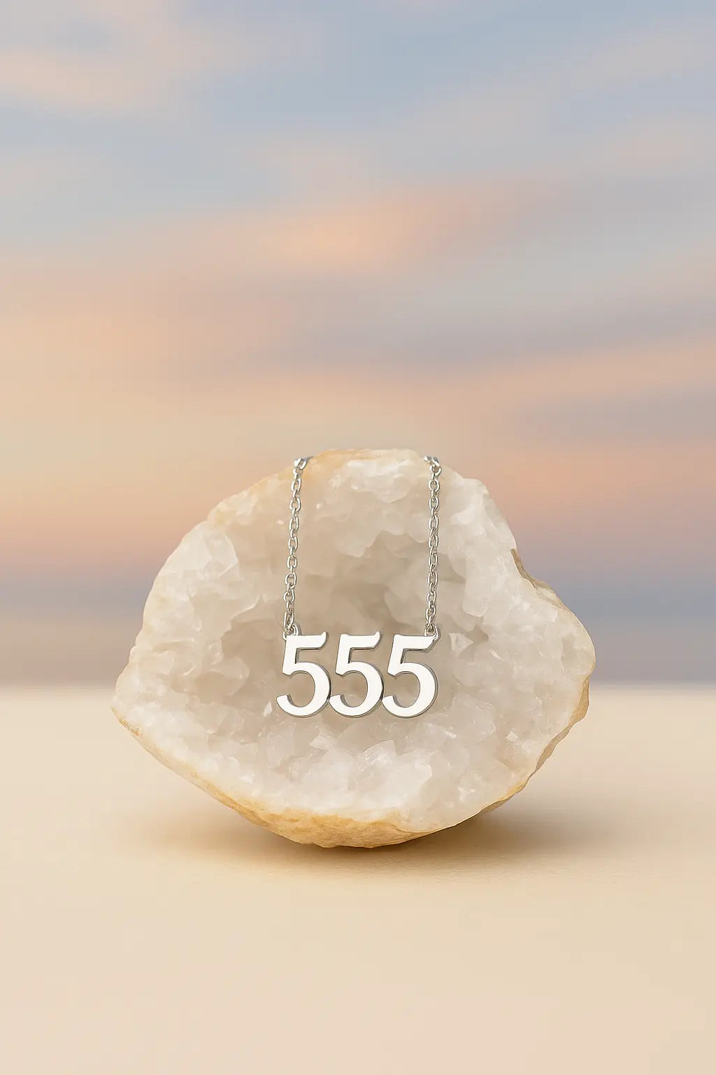 LightCoded Silver Angel Number Pendant - 555 