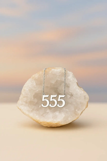 LightCoded Silver Angel Number Pendant - 555 