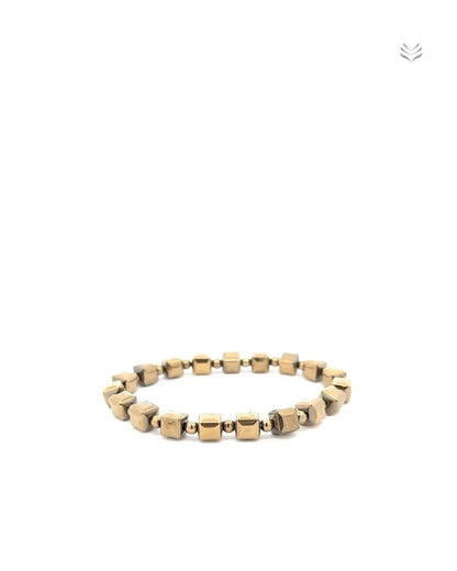 LightCoded Wealth Attractor - Iron Pyrite Bracelet Polished 