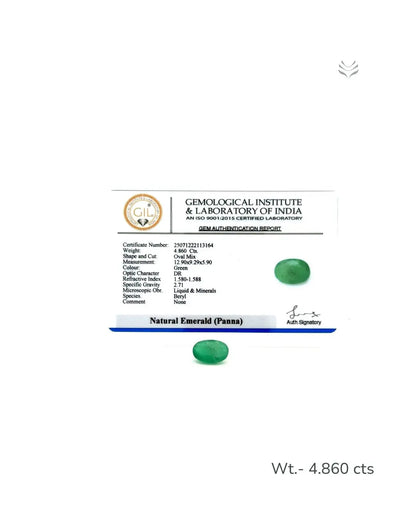 LightCoded Zambian Emerald - 4.860 Ct 