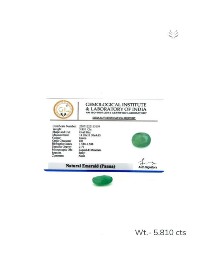 LightCoded Zambian Emerald - 5.810 Ct 