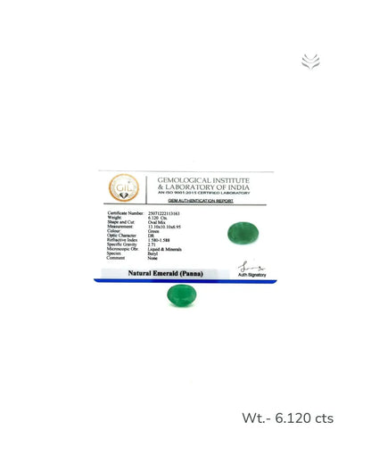 LightCoded Zambian Emerald - 6.120 Ct 